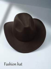 1pc Unisex Western Style Cowboy Hat - Fashionable Curled Brim, Durable Felt, Ideal Gift For Styling Occasions And Parties - A - View 23