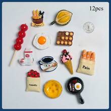 1pc/4pcs/5pcs/5pcs-Style 1/6pcs/7pcs/7pcs-Style 1/8pcs/8pcs-Style 1/9pcs/9pcs-Style 1/10pcs/10pcs-1/11pcs/12pcs/13pcs 3D Realistic Food Magnetic Stickers, Delicious Food Themed Stickers, Creative Fridge Magnets, Decorative Accents For Office, Kitchen, Whiteboard, Storage Cabinet, Dishwasher, Home Decor, Gifts For Friends And Family, Valentine's Day - 彩色 - 查看 50