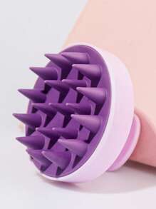 1 pieza Cepillo masajeador del cabelludo, peine de baño, 1 pieza Peine de silicona suave para el cuidado del cabelludo, Cepillo exfoliante del cabelludo para ducha para eliminar la caspa, masaje de cabeza, para uso en seco y húmedo para hombres, mujeres y niños, con mango y fácil de sujetar, cepillo de lavado de cabello de dos tonos