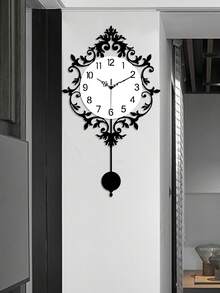 1 Pc, Creative Retro Exquisite Wall Clock, Decorative Wall Clock, Silent Clock Mechanism. It Is Suitable For Living Room Wall Clock, Bedroom, Kitchen And Office Decoration, Scene Decoration, And Gifts For Couples And Friends. Room Decor Clock Wall Bedroom Decor Dormitory Decor Back To School Home Decor - 42*24cm/16.5*9.2inch - View 8