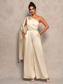 Double Crazy 女士夏季音乐节派对连体裤、毕业舞会礼服 - 香檳色 - 查看 4