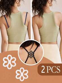 2pcs/4pcs_Set FlowerShaped Bra Strap Clip, Invisible Anti-Slip Bra Strap BuckleBody Care For Travel,Sport,Outdoor,Belt - Multicolor - View 10