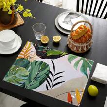 1/4/6/8/12 Pcs Linen Dining Table Placemats, Washable Ocean Seashell Printed Table Mats, Surface Protective Pads, Indoor Outdoor Dining Table Decor, Suitable For Holiday Parties & Kitchen