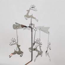Custom Elegant Reindeer Rotate Candlestick Metal Plated Christmas Deer Tealight Candle Holder Rotary