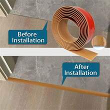 1pc 5cmx3meters Floor Transition Strip, Floor Cover Strips, Self Adhesive Flooring Transitions Laminate, Vinyl Floor Flat Divider Strip, Trim For Carpet Threshold Strip, Wood Grain Design, Grey Wood Grain