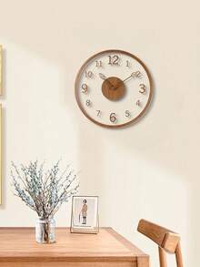 1 pieza Reloj de levitación transparente minimalista, diseño de puntero de hoja creativo, textura de madera, silencioso sin tictac, adecuado para sala de estar, dormitorio, cocina, oficina y decoración festiva. Reloj decorativo para habitación, reloj decorativo de pared, decoración de dormitorio, decoración de dormitorio universitario, decoración del hogar de vuelta a la escuela - 30 cm/12 pulgadas - Ver 3