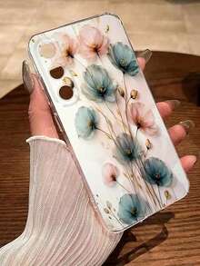 1个穿孔透明彩绘花朵手机壳，防震手机保护套，兼容 16/11/16pro/16plus/16promax/16e/15Promax/13/14/12/XS/XR/7G/8P，兼容Galaxy S25/S25PLUS/S25 Ultra/A16/A36/A26/A56/A50/A12/A32/A52/A72/A51/A21S/A13/A14/S24/S24PLUS/S24Ultra，S22/A52/A53/A54/A55S23，11/12Pro/12/12X/13Pro/14Pro/15Pro，兼容Redmi 10/9/Note9/12c/Note11pro/Note8Pro。国际版，不是国内版 - 彩色 - 查看 4