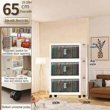 5/4/3/2/1 Layer Storage Cabinet Shelf, Household Wardrobe For Baby Clothes, Toys, Snacks, Easy Assembly, Foldable - White Brown - View 15