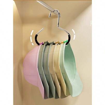 5pcs/Set Hat Holder Rack, Non-Slip Storage Holder Rack, Creative Round Ring Clothes Hanger Hook, Stainless Steel Wardrobe Hanging Hook For Hats, Suspenders, Ties, Scarves, Lingerie