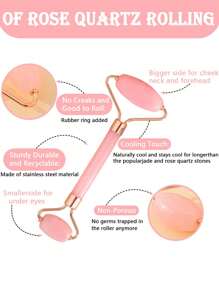 3Pcs Ice Face Roller -Facial Skincare Ice Roller Set,Facial Massage Tool,Silicone Ice Face Roller, Lce Roller,Rose Quartz With Roller Massager And Scraping Gua Plate,For Face & Eye Puffiness Relief, FacialMassager Contour And Enhance Skin Care & Glow,For Eyes, Neck, And Face,Lce Facial RollerMold Cub- Skin Care Toole.Summer Ice Massage Products,Office Supplies School Supplies Travel Essentials.