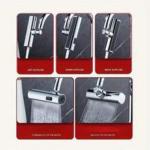 1个多功能房车厨房浴室水龙头替换件，三档切换模式，包含节水起泡器、加压延长喷头、抛光表面，可直接接触饮用水，房车厨房配件 | 现代厨房水龙头，高弧形出水嘴，水龙头适配器，三合一360°旋转瀑布式浴室水槽水龙头，厨房用品，厨房配件，厨房工具