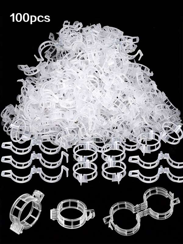 10/100/200pcs Tomato Clips, Plastic Grid Clips, Plant Support Clips, Grape/Tomato Vine Vegetable Plant Garden Support Clips For Healthier Plants
