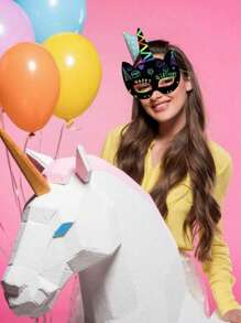 1/6/12pcs Unicorn Scratch Mask, 6 Styles Rainbow Unicorn Scratch DIY Mask Party Favor, Unicorn Themed Birthday Party Decor Craft Set With Wooden Stylus And Elastic Band, Valentine's Day Party Gift