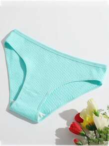 8pcs/Pack Women Low-Rise Solid Color Breathable Lifting Triangle Panties, Dual-Layer Crotch Design For Girls