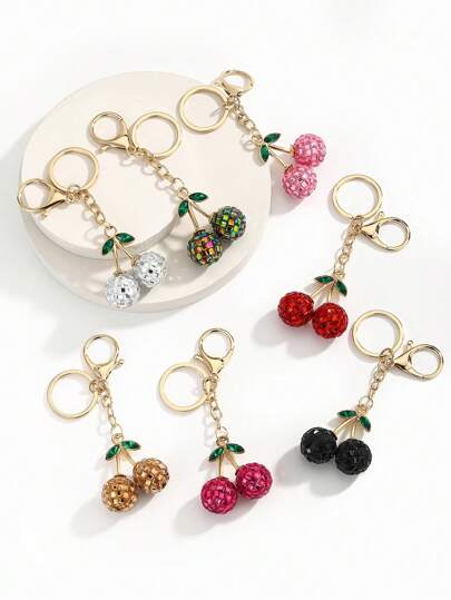 الأفضل جديدة، قطع غيار سيارات مصنوعة يدويًا على شكل أوراق خضراء وأحجار كريمة ملونة على شكل كرزة، زينة واقعية على شكل كرزة كبيرة ، حلية حقيبة الظهر ،اكسسوارات الحقيبة ، هدية احتفالية، هدية من الشركة ،مناسبة للاستخدام اليومي