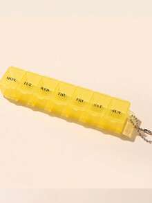 7-Day Portable Pill Box, Large Capacity Mini 7-Compartment English Weekly Medication Organizer - Multicolor - View 10