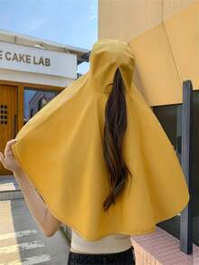 1pc Women's Large Shawl Sunblock Sun Hat, Beach Hat With Full Coverage Sun Protection - Multicolor - View 7