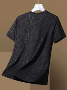 Camiseta de manga corta para hombre de secado rápido para exteriores, transpirable y elástica para gimnasio y deportes, para verano