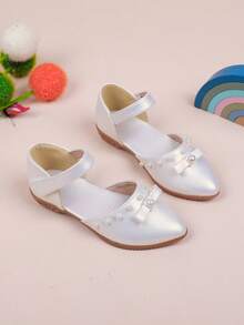 Girls' Hollow Bowknot Pearl Soft Sole Princess Ballet Dance Shoes, Suitable For Spring And Summer - White - View 7