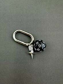 1pc Unisex New Creative Dice Keychain, Stylish Four-Pointed Star Pendant Bag Keyring - Multicolor - View 2