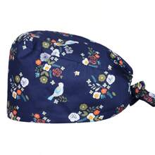 1 pièce Casquette de protection en polyester à motif dessin animé, convient pour dentaire, hôpital, infirmière pédiatrique, vétérinaire, chef, cheveux longs, unisexe, 4 saisons