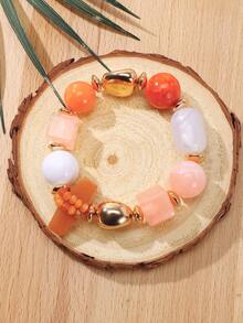 1入組波西米亞風格樹脂和木串珠手鏈