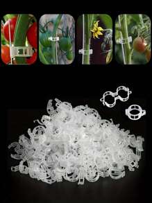 10/100/200pcs Tomato Clips, Plastic Grid Clips, Plant Support Clips, Grape/Tomato Vine Vegetable Plant Garden Support Clips For Healthier Plants