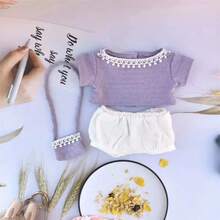 1pc 38cm Doll Clothes - 3pcs Set Of Cute Floral Design For Plush Doll - Multicolor - View 6