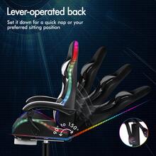 ALFORDSON Gaming Massage Chair, Massage Racing Chair With LED, Ergonomic Desk Chair With 150° Tilt, Retractable Footrest, PU Leather, Height Adjustable, 180 Kg Load Capacity - 白色 - 查看 6