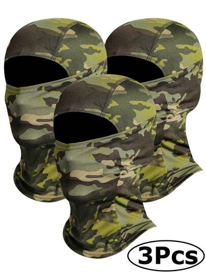 3pcs Camo Balaclava Face Mask Ski Mask For Men Women,Shiesty Mask UV Protector For Military Tactical Cycling Hunting Snowboard