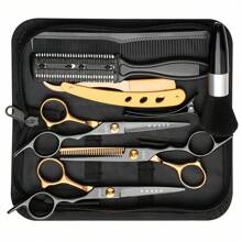 10 Piece Professional Hair Clipper Set - Advanced Barber Tool Kit, Including Hair Scissors, Trimming Scissors, Basic Comb, Cleaning Brush, Hair Salon, And Hairdressing Supplies