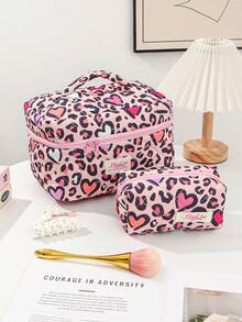 1 Piece Leopard Print Storage Pouch Makeup Bags Set Home Travel Daily Use Storage Pouch Makeup Bags Tampon Bag The Gift For Sister,Teacher And Friend Anniversary Gift Wedding Bridesmaid Gift Makeup Bags Quilted Makeup Pouch For Living Room Aesthetic Floral Toiletry Bag For Women Girls Holiday Essentials Holiday Travel Essentials Travel Bag Travel Accessories