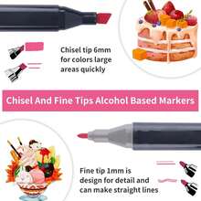 48/120/160 支彩色艺术家马克笔、双头艺术马克笔、双头素描马克笔、永久性马克笔 - 适合成人绘画、着色、素描、卡片制作和插图，双头马克笔，成人 - 水彩筆 - 查看 8