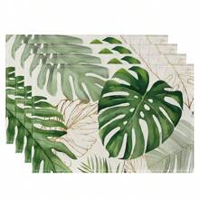 1/4/6/8/12 Pcs Linen Dining Table Placemats, Washable Ocean Seashell Printed Table Mats, Surface Protective Pads, Indoor Outdoor Dining Table Decor, Suitable For Holiday Parties & Kitchen