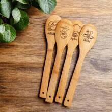 1pc/5pcs/10pcs Colheres de madeira personalizadas, colheres de madeira gravadas a laser, colheres de madeira esculpidas, receita de amor, presentes de cozinha, presentes de colher de casamento