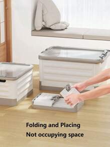 1pc Foldable Book Box With Wheels, Storage Box For Student Classrooms, Trolley Organizer Box For Dormitories, Book And Miscellaneous Storage Box