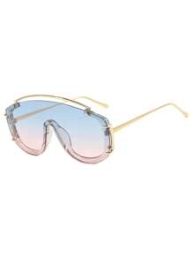 1 pièce Lunettes de mode femme rétro élégantes avec monture métallique oversize, esthétique élégante, convient pour diverses occasions comme l'été, la plage, les vacances, l'extérieur et les voyages