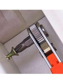 12pcs Mini Ratchet Screwdriver Set, Straight & Angled Slotted & Head Bits For Tight Spaces - Multicolor - View 1