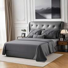 7 Pieces (Full/Queen/King) Elegant Bed In A Bag Comforter Set, Twin(5 Pieces),Stylish Solid Comforter, Soft Microfiber, Comfortable And Warm, Cloud-Like Soft Bedding Set, Bedroom Decor For Spring/Summer/Autumn/Winter, Ideal Gift - 深灰色 - 查看 5