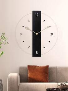 1 Pieza, Reloj de pared de acrílico transparente, reloj de pared con puntero de grano de madera moderna y hoja, diseño personalizado, mecanismo de reloj silencioso sin sonido de tic tac, adecuado para sala de estar, dormitorio, decoración del hogar, cocina, decoración de oficina. Un regalo de vacaciones para amigos. Reloj de pared