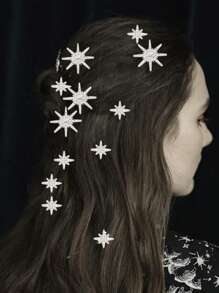 Conjunto de grampos de cabelo com strass em forma de estrela e lua, 2/5/6/7/8/18 peças, acessórios de cabelo para festas de fim de ano para mulheres