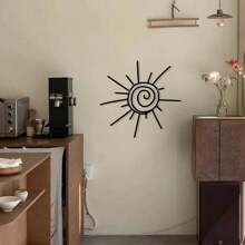 Hello Young Bohemian Sun Burst Metal Wall Art,1pc Transverse Orientation Sunburst Wall Hanging Decor,Outdoor Indoor Beach Sign Poolside Artwork,Power-Free Metal Wall Pediments,Featherless,Home Decor ,Room Decor,Wall Decor Bedroom Decor
