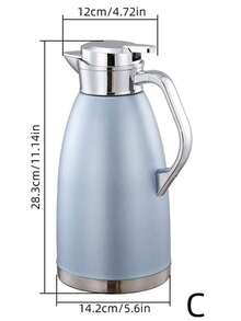 1 件不锈钢咖啡壶，双层保温茶壶，保温真空瓶，适用于家庭、酒店、餐厅、多功能水壶，适合返校使用