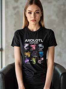 Cute Axolotl Tee For Boys & Girls Or  - Axolotl Kids T-Shirt - màu đen - Xem 6