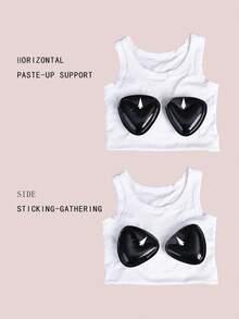 1 Pair Of Double Sided Self-Adhesive Bra Pads, Chest Pads Adhesive Pads, Reusable Padding Pads, Bra Bikini Invisible Thickened Chest Pads Waterproof For Swimming,Double-Sided Self-Adhesive Bra Pads | Ultra-Thin & Natural Lift | Waterproof & Sweatproof For Swimming | Reusable & Shape-Retaining | Fits Seamless Underwear/Bikini - màu đen - Xem 11