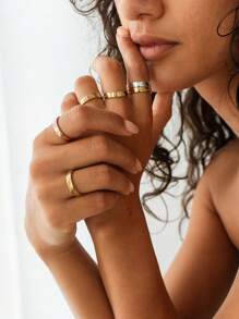 1 Stück personalisierter minimalistische Edelstahl Namensring, hypoallergen, perfektes Geschenk zum Valentinstag, Muttertag, Sommer, für Paar, Freunde, Mütter, Väter - Gold, Mode, Retro, Unisex, einfach, Lässig, Hip-Hop, Goth, Punk, personalisiert, einzigartiges Geschenk für Sie, Freundin