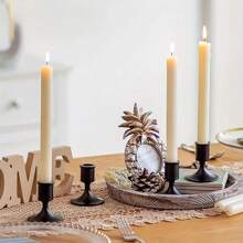 2/4/6/12/30pcs Cone Shaped Candle Holders, Gold/Black Candle Stands For Tabletop Center, Wedding Reception, Holiday Christmas Fireplace Or Home Decor