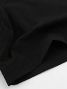 LEDUNTINO 男士休闲卡其色衬衫，运动风，纯绿色，适合送给丈夫/男友，男士短袖 Polo 领拉链口袋衬衫，春夏款 - 黑色 - 查看 10