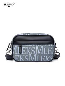 Men's Fashion Casual Messenger Bag, Large Capacity Youth Street Style Crossbody Bag, Gift New Life Items For Students Men Essentials Side Bag - Grey - View 4