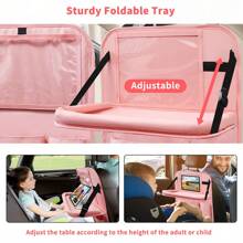2pcs Durable Polyester Car Seat Organizer With Dining Table Tray - Fits Most Vehicles, Ideal For Snacks & Toys Storage